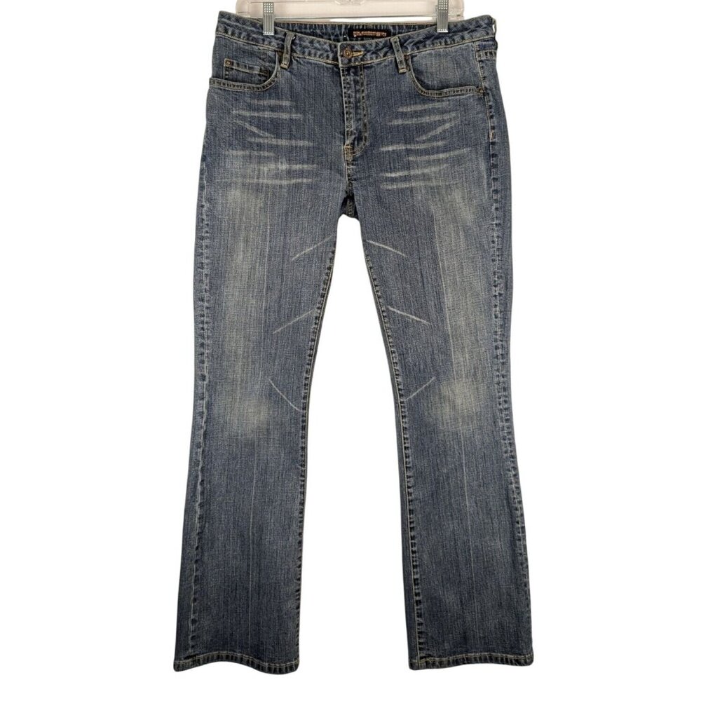 Pepe Jeans London Bootcut Low Rise Womens Blue 33/32 Denim Whiskered Y2K Vintage